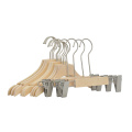 Deluxe style wooden baby hangers clothes without painting for display